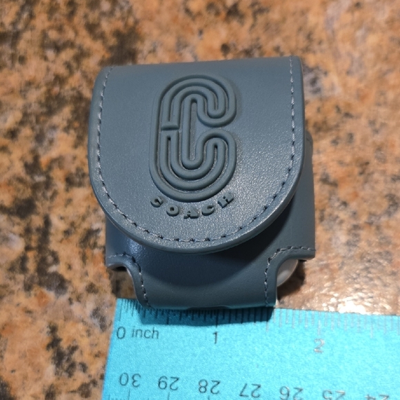 Coach Teal Leather Earbud Pouch - Picture 8 of 8